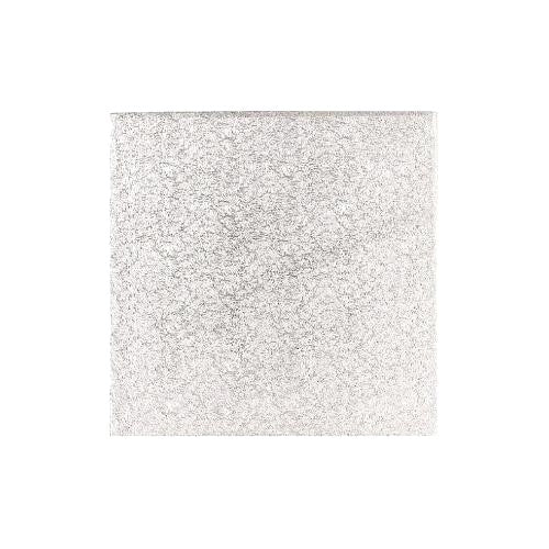 Square Cake Card, Thin, 8", Silver