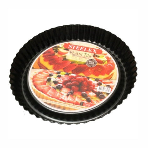 Steelex Non-Stick Raised Fluted Flan Tin, 24cm