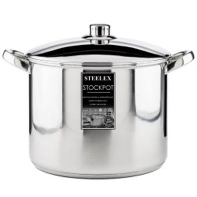 Steelex Stainless Steel Stockpot, 30cm/15L