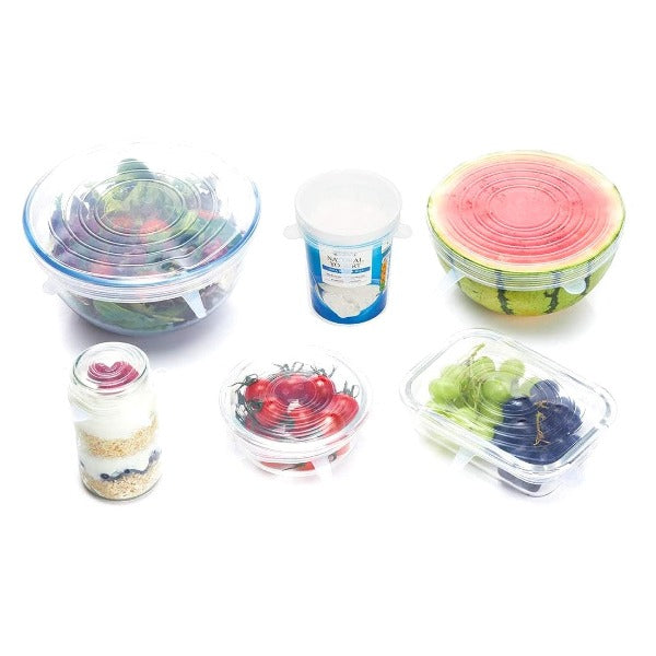 Stretchable Reusable Silicone Lids, Set Of 6