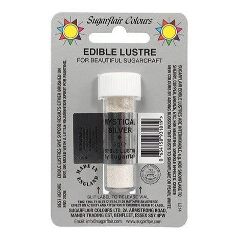 Sugarflair Edible Lustre Colour, 2g, Mystical Silver