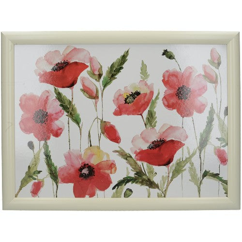 poppy flower cushioned lap tray