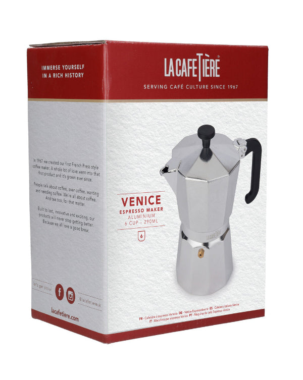 La Cafetière Venice Aluminium Espresso Maker, 6 Cup