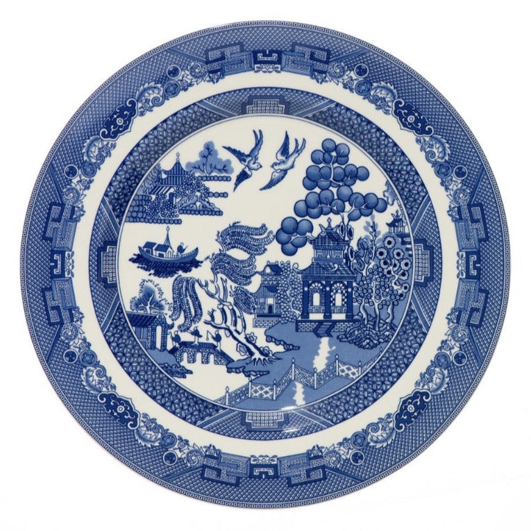 Blue Willow Pattern Dinner Plate, 27cm