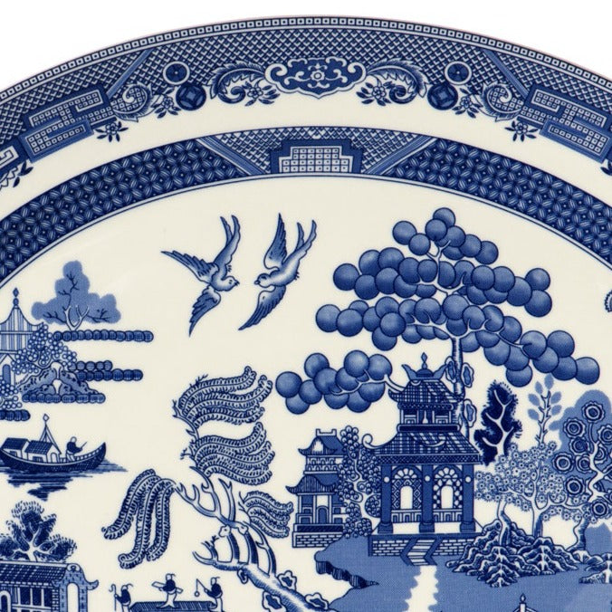 Blue Willow Pattern Oval Platter, 35cm