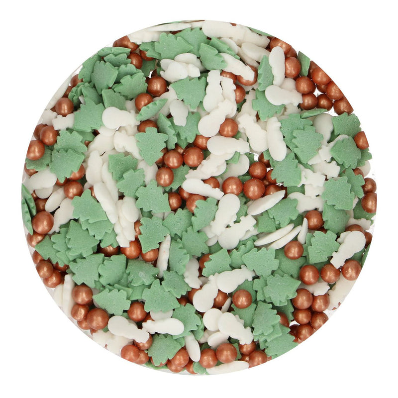 Funcakes Green, White & Gold Sprinkle Mix, 55g, Christmas