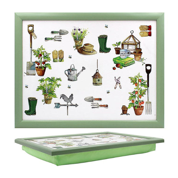 Premium Cushioned Lap Tray, Green Fingers Garden