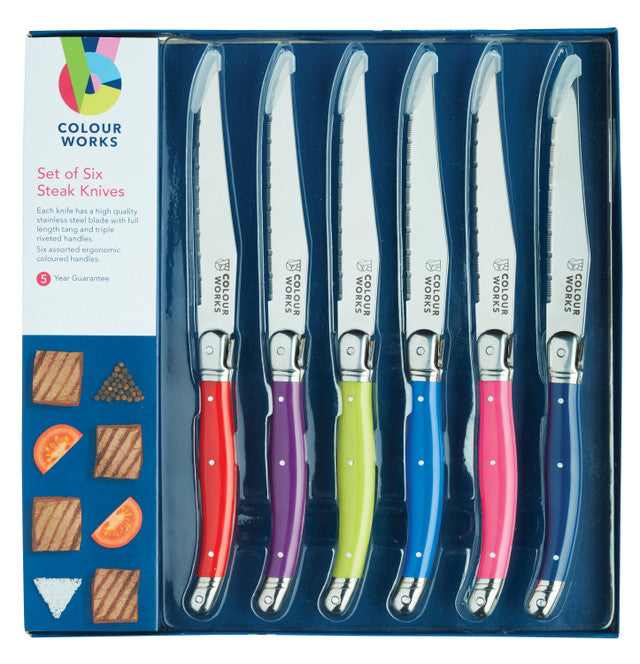 Colourworks Steak Knives, Set Of 6