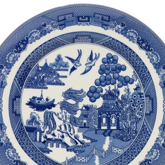 Blue Willow Pattern Dinner Plate, 27cm