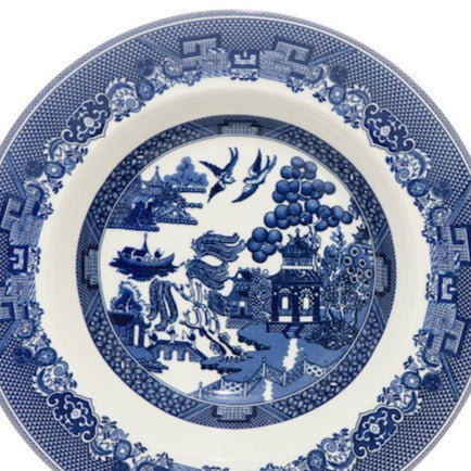 Blue Willow Pattern Rimmed Soup & Cereal Bowl, 22cm