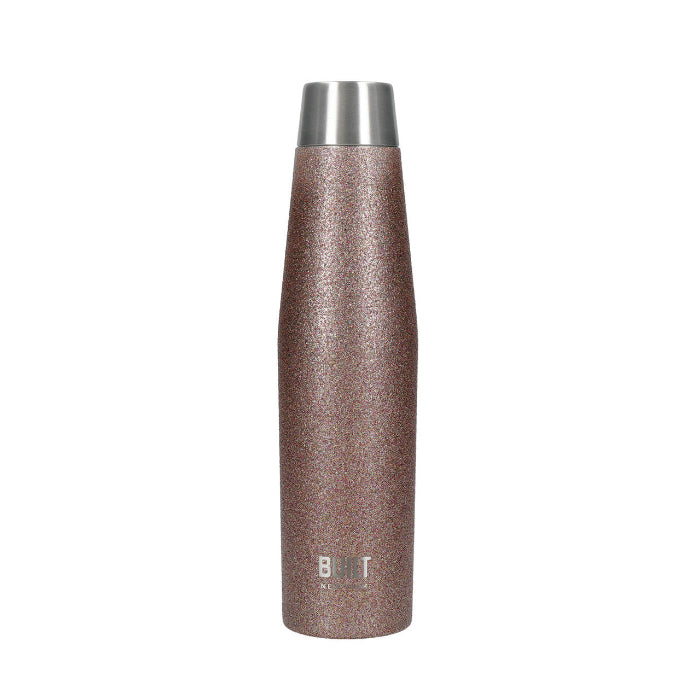 Built Double Walled Insulated Drinks Bottle, 540ml, Rose Gold Glitter