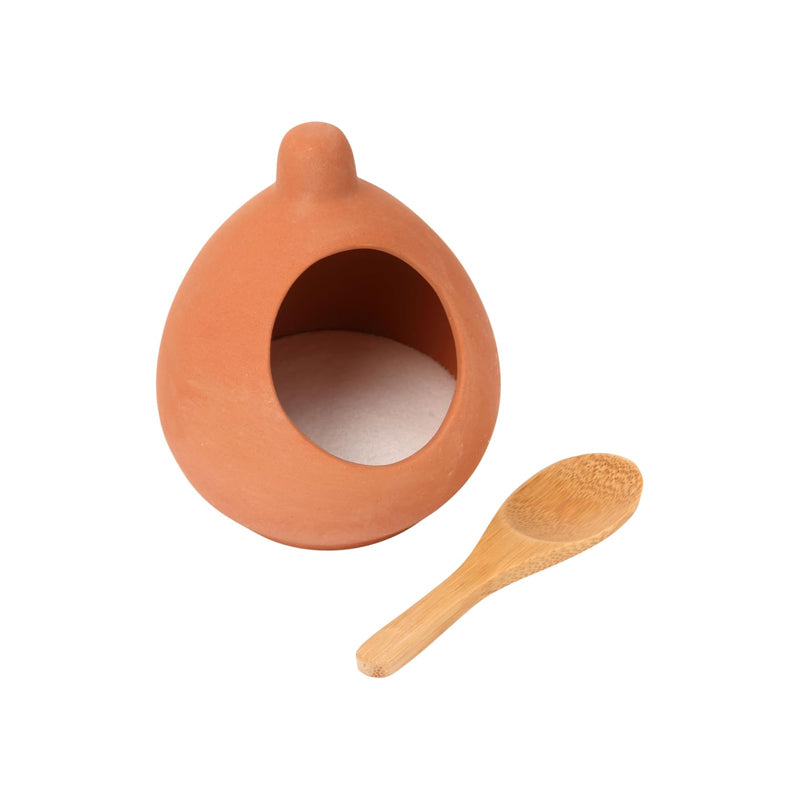 Dexam Terracotta Salt Cellar & Spoon Set