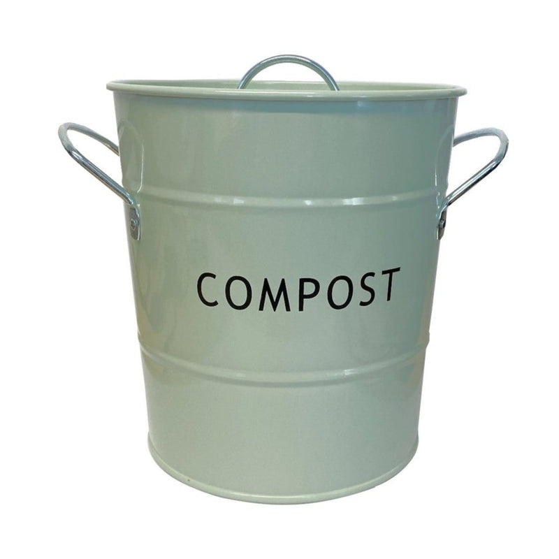 Metal Compost Pail, Duck Egg Blue, 3.2L