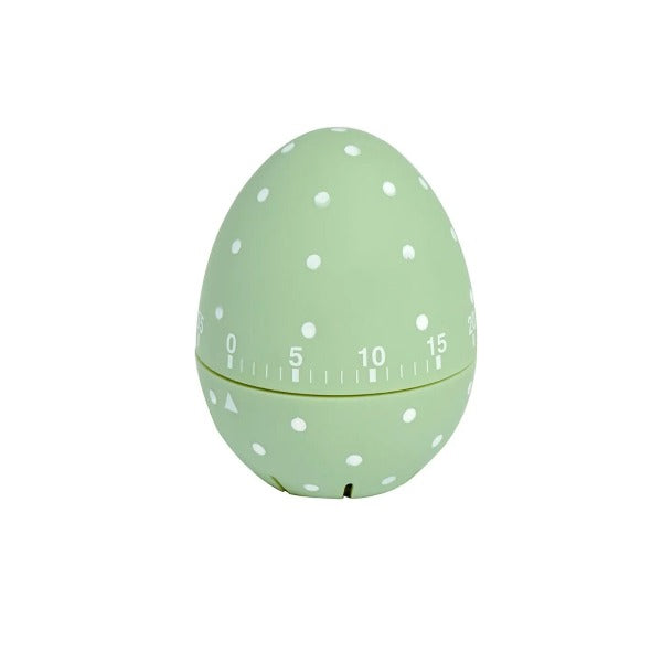 Dotty Egg Shaped Kitchen Timer, Green