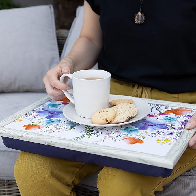 Premium Cushioned Bean Bag Lap Tray, Meadow Floral