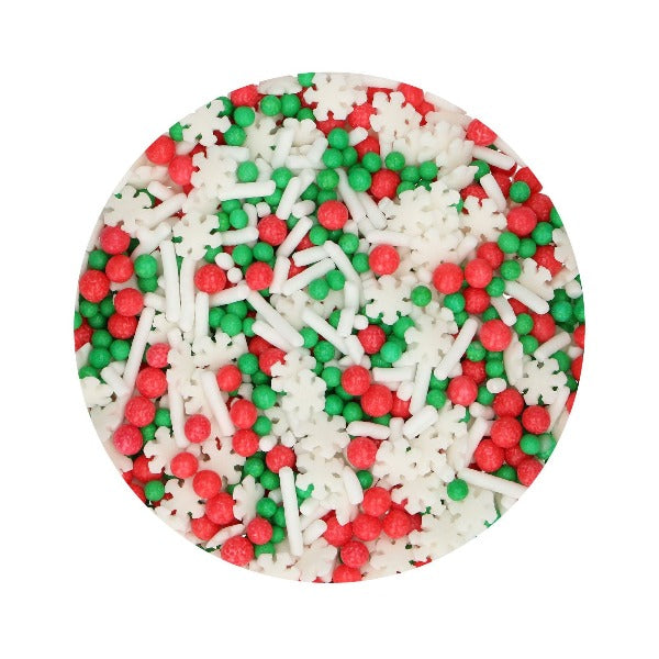 FunCakes Red, White & Green Cake Sprinkle, 60g, Christmas