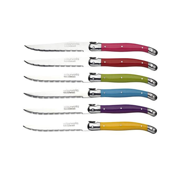 Colourworks Steak Knives, Set Of 6
