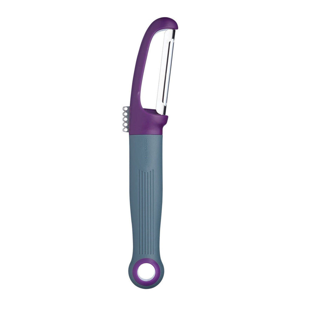 Colourworks Straight Peeler with Zester, Purple