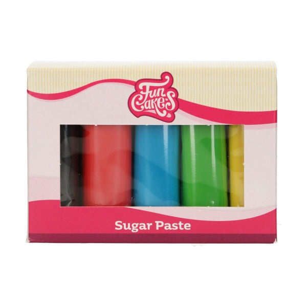 FunCakes Sugar Paste Multipack, 5 x 100g, Essential Colours