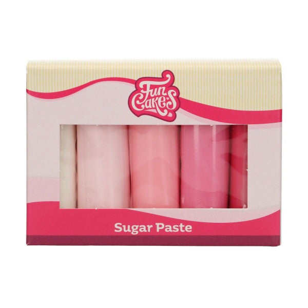 FunCakes Sugar Paste Multipack, 5 x 100g, Pink