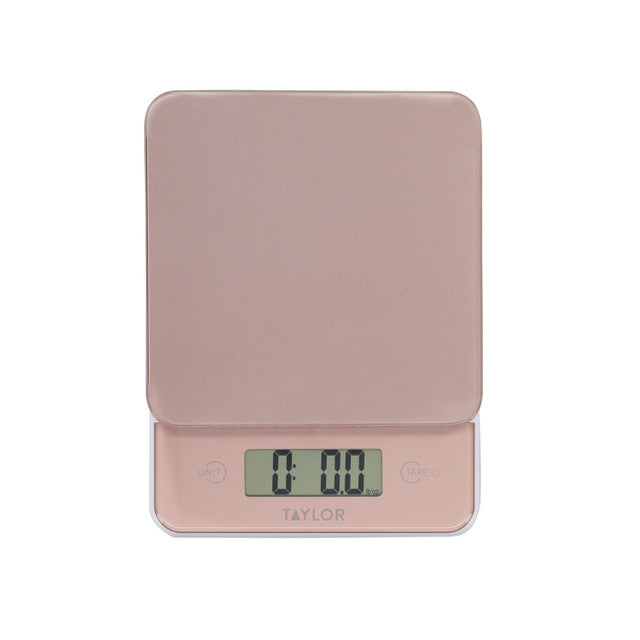 Taylor Digital Slim Kitchen Scale, 5kg / 5000ml, Rose Gold Glass