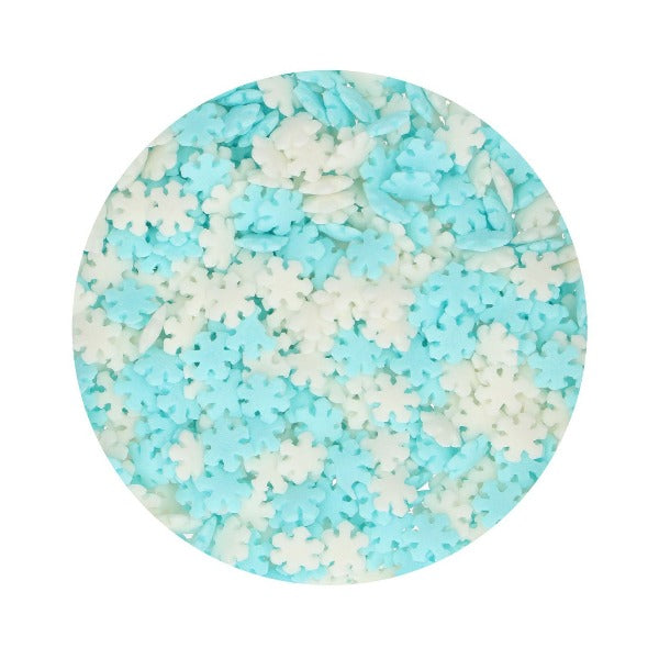 FunCakes White & Blue Snowflake Sprinkles, 50g
