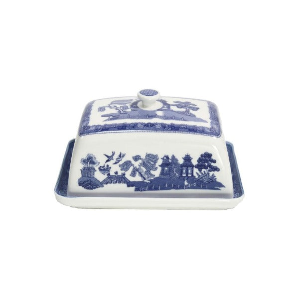 Blue Willow Pattern Covered Butter Dish