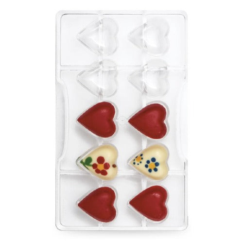 Heart Shaped Chocolate Mould, 10 Cup (D075c)