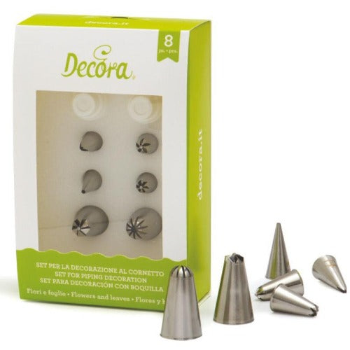 Icing & Piping Nozzles, 8 Piece, Flowers & Leaves (D041)