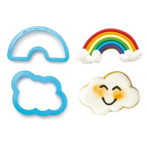 Rainbow & Cloud Cookie Cutters, Set Of 2 (D077)