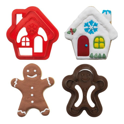 Gingerbread Man & House Cookie Cutters, Set Of 2 (D094)