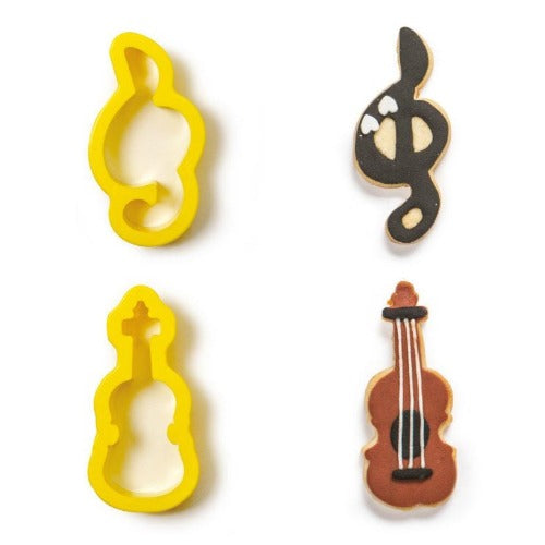 Violin & Music Note Cookie Cutters, Set Of 2 (D199)