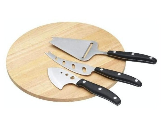 Wooden Cheese Board Set With 3 Cheese Servers (k36s)