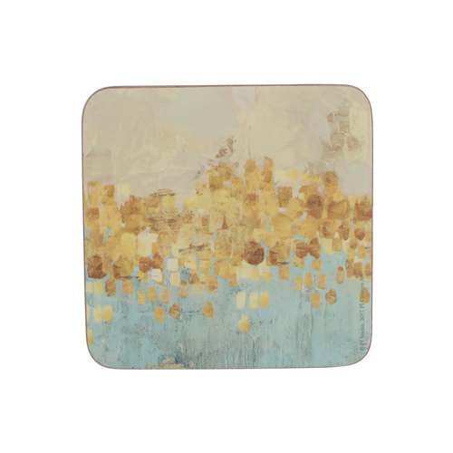 Premium Drinks Coasters, Set Of 6, Gold Reflections