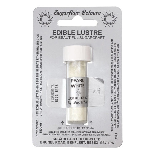 Sugarflair Edible Lustre Colour, 2g, Pearl White (cu71)