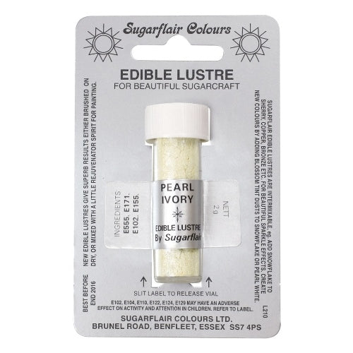 Sugarflair Edible Lustre Colour, 2g, Pearl Ivory (cu88)