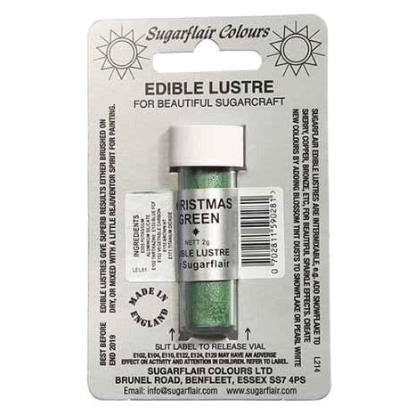 Sugarflair Lustre Powder, 2g, Christmas Green (C281)