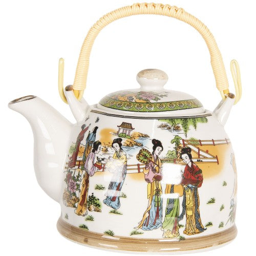 Porcelain Filter Teapot, 800ml, Multicoloured (C066)