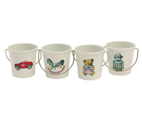 Egg Cup Buckets, Set Of 4, Vintage Toys (E038)