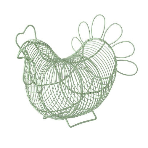 Chicken Shaped Egg Storage Basket, Sage Green (E103)