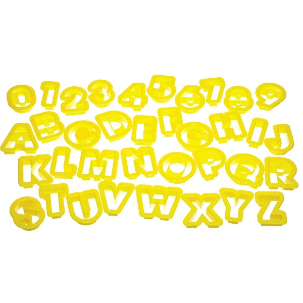 Alphabet & Number Cookie Cutters, Set of 36