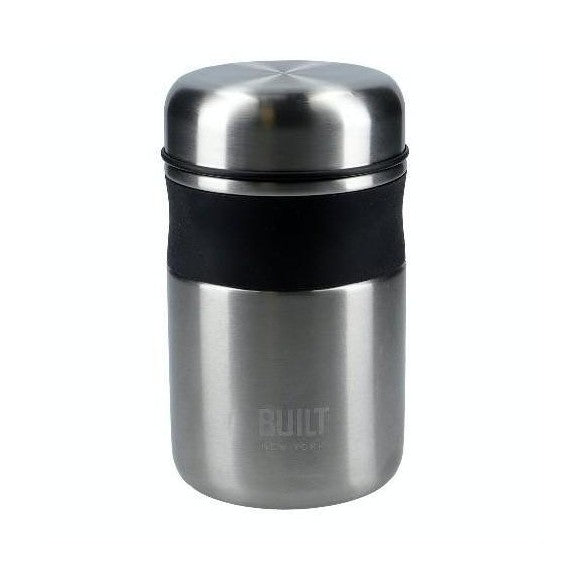 Built Double Wall Insulated Thermos Food Flask, 490ml, Silver (k14a)