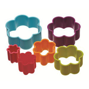 Flower Shaped Cookie Cutters, Set of 6 (k35c)