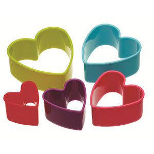 Heart Shaped Cookie Cutters, Set of 5 (k42e)