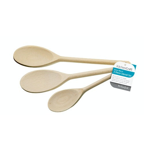 KitchenCraft Wooden Spoons, Set Of 3 (k13d)
