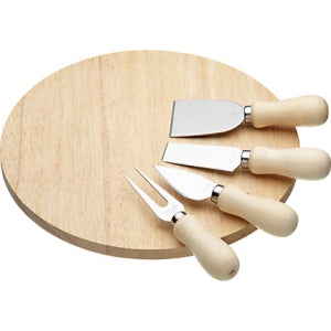 Wooden Cheese Board Set With 4 Cheese Servers (k68s)