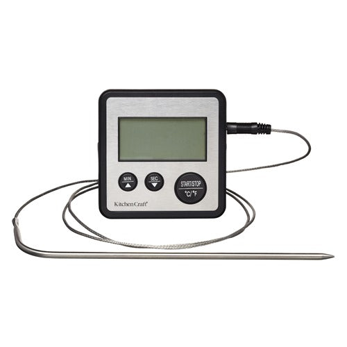 Kitchencraft Digital Meat & Food Thermometer & Timer (k16e)