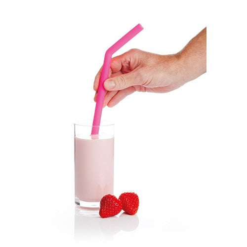 Silicone Reusable Straws with Cleaning Brush, Set Of 6 (E719)
