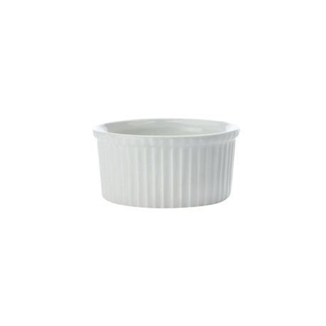 KitchenCraft White Porcelain Fluted Ramekin, 9cm