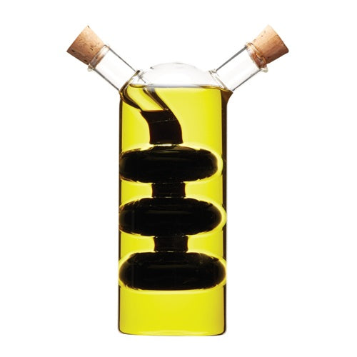 Italian Glass Dual Oil & Vinegar Cruet Bottle (k78s)